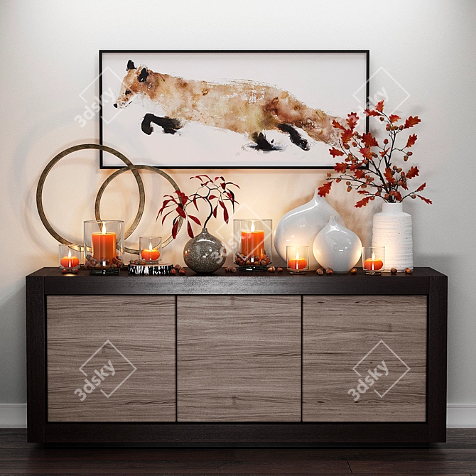 Modern Fox Decor Set 3D model image 1