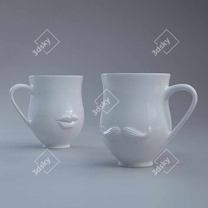 Muse Reversible Mug Set 3D model image 1