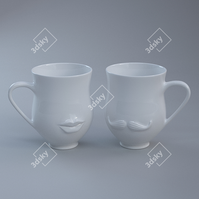 Muse Reversible Mug Set 3D model image 2