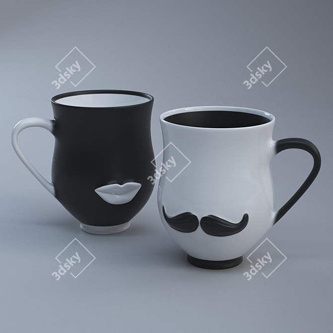 Muse Reversible Mug Set 3D model image 3