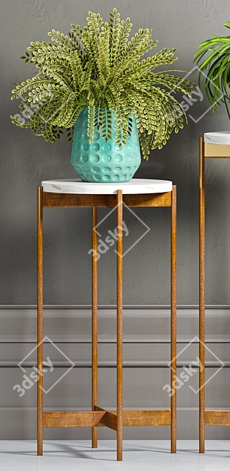 Versatile Decorative Planters with Stand 3D model image 2