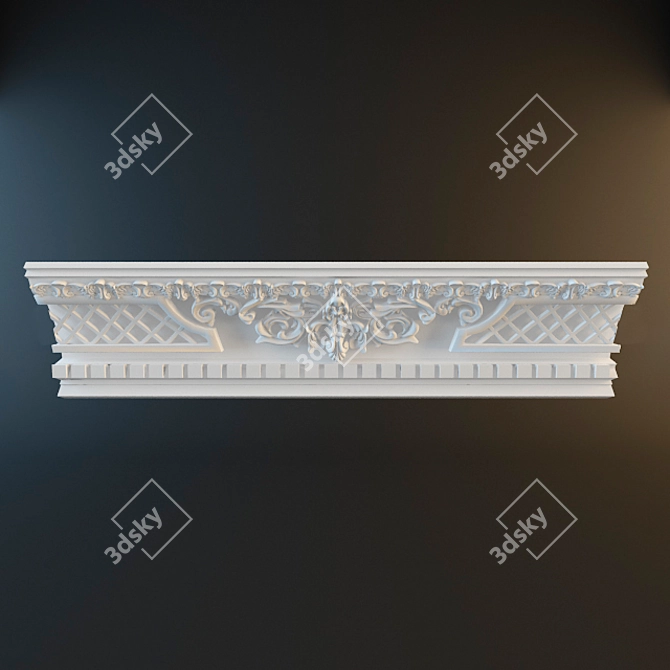 Elegant Cornice Molding 3D model image 1