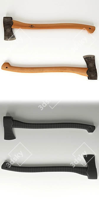 Pro Forest Axe: Superior Tree Felling 3D model image 3