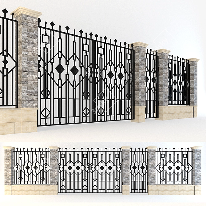 Multi-Purpose Steel Gate Kit 3D model image 1