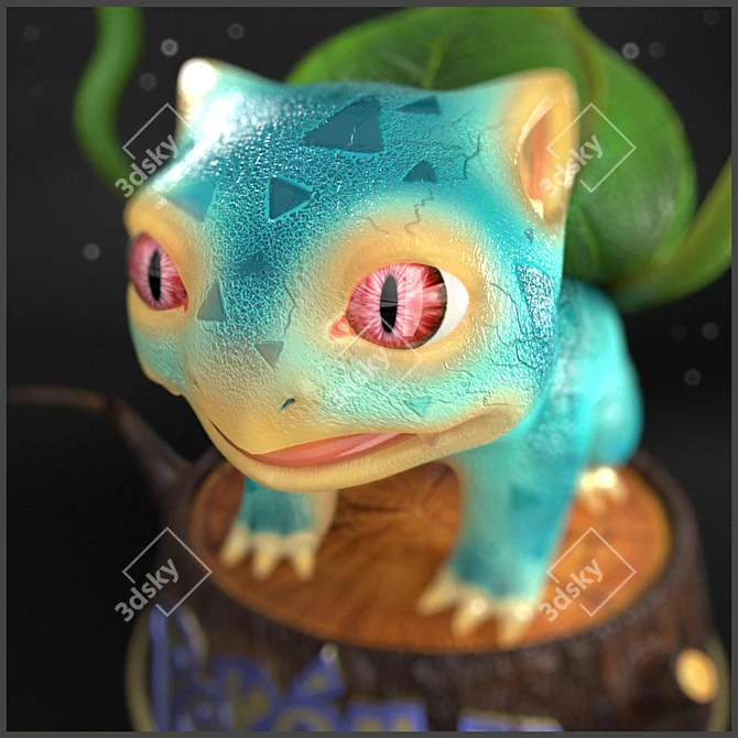 Rare Pokemon Bulbasaur Plushie 3D model image 2