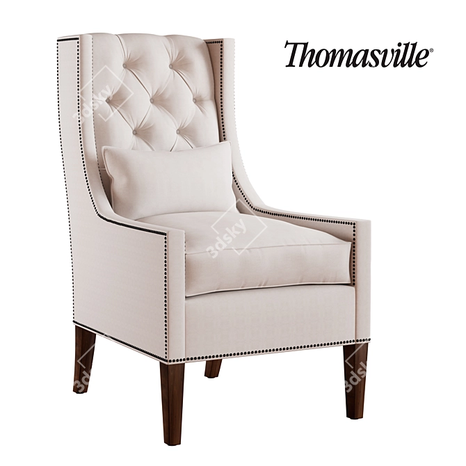 Classic Chandler Wing Chair - Luxury and Comfort 3D model image 1