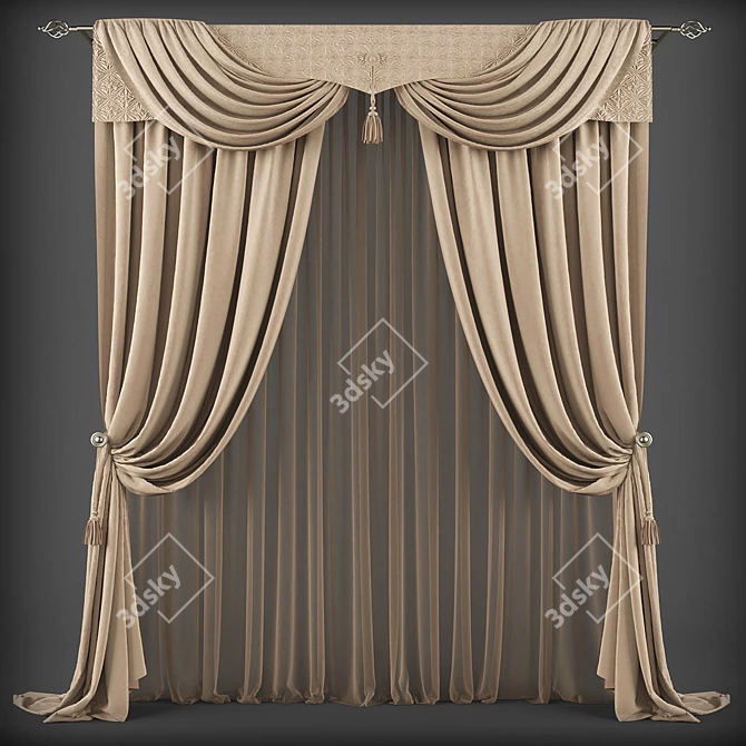 Classic Elegance: Timeless Curtains 3D model image 1