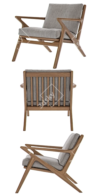 Sleek Jet Accent Chair: Modern Design and Comfort 3D model image 2