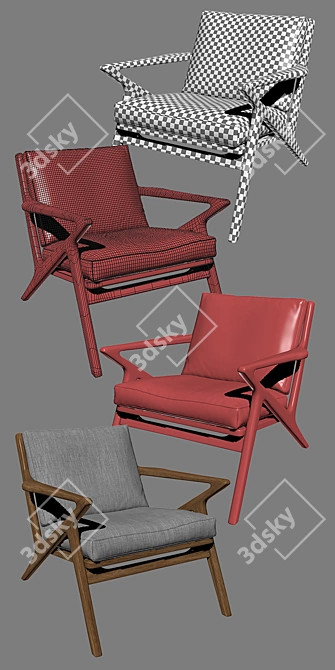 Sleek Jet Accent Chair: Modern Design and Comfort 3D model image 3