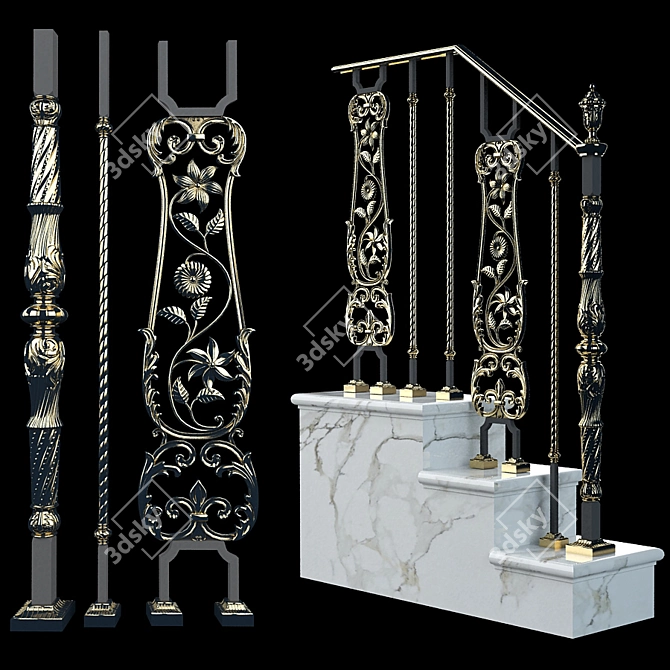 Grande Forge Versailles Staircase 3D model image 1
