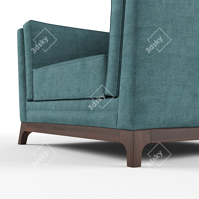 Cozy Velvet Armchair 3D model image 2