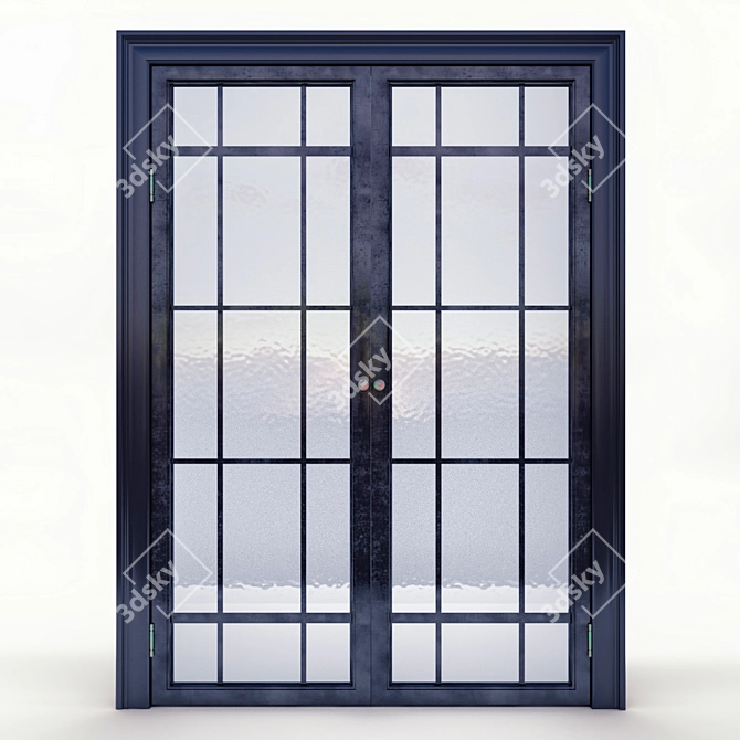 Elegant English Interior Door 3D model image 1