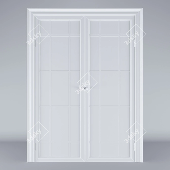 Elegant English Interior Door 3D model image 2