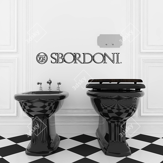 SBORDONI Neoclassica Black Sanitaryware 3D model image 1