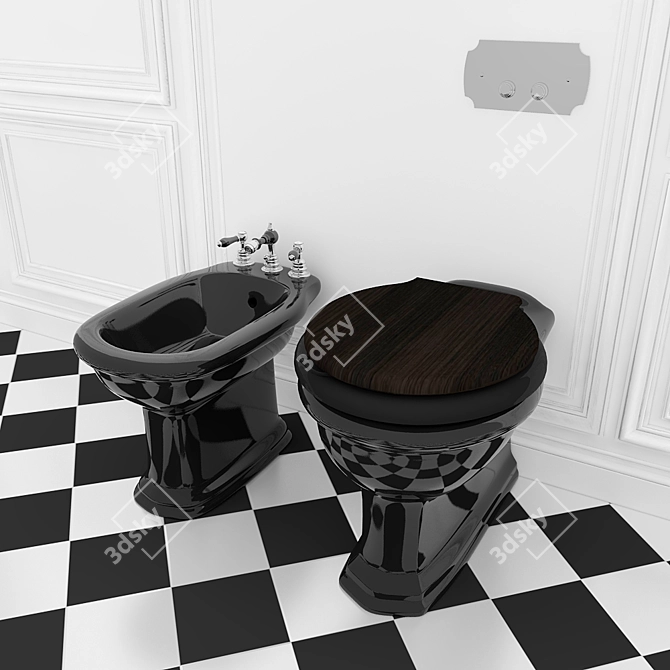 SBORDONI Neoclassica Black Sanitaryware 3D model image 2