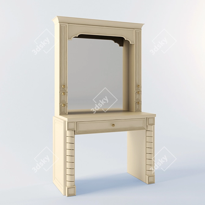 Giovanni Firm Cream Facade Dressing Table 3D model image 1