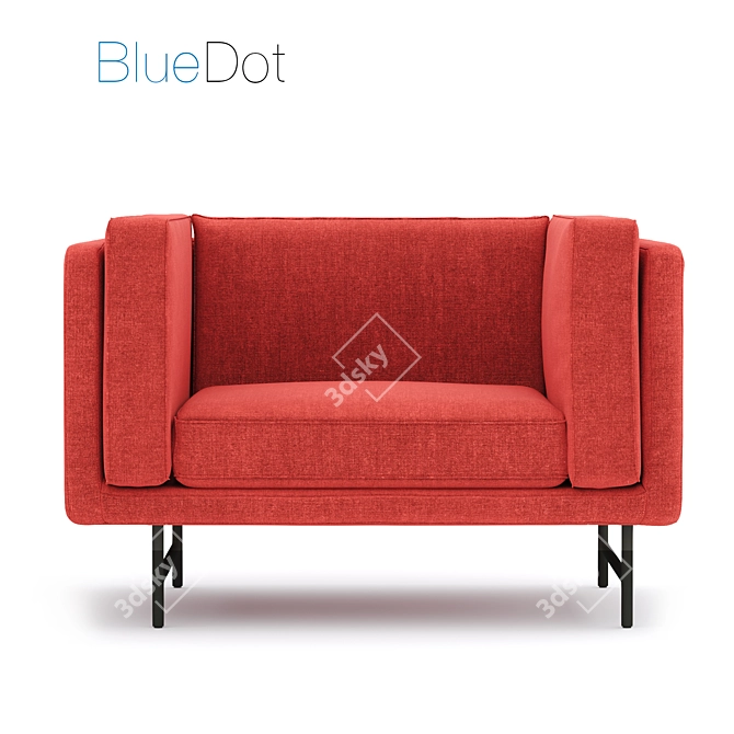 BlueDot Armchair Sofa & Table 3D model image 2