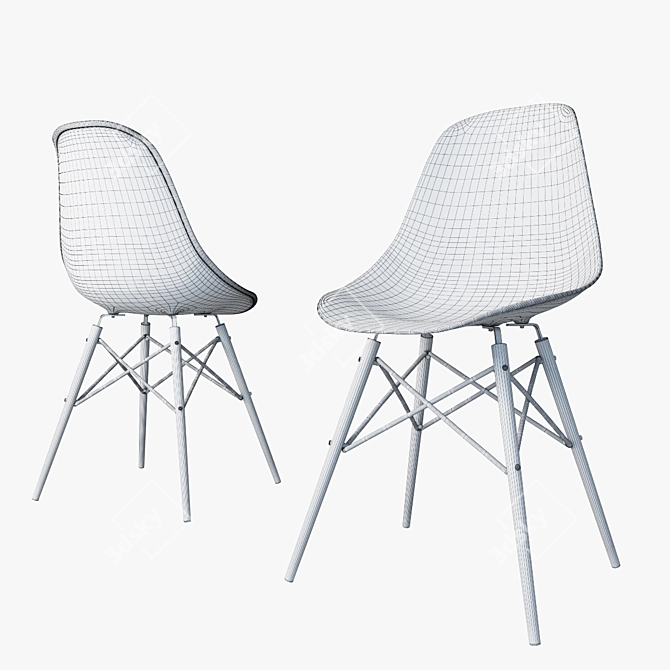 Vitra DSW Eames Side Chair: Stylish and Functional 3D model image 3