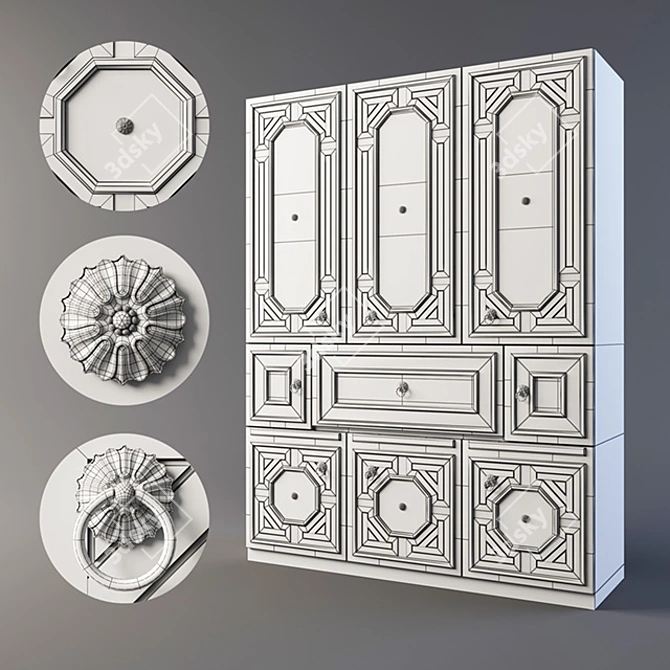 Custom-Made Wardrobe: 1800x600x2400mm 3D model image 2