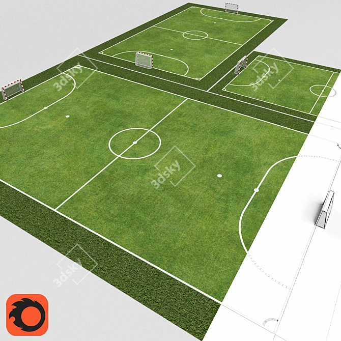 Mini-Football Fields - Various Sizes 3D model image 1