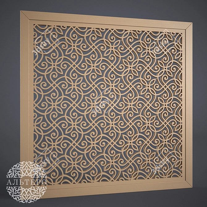 Elegant MDF Carved Panels 3D model image 1