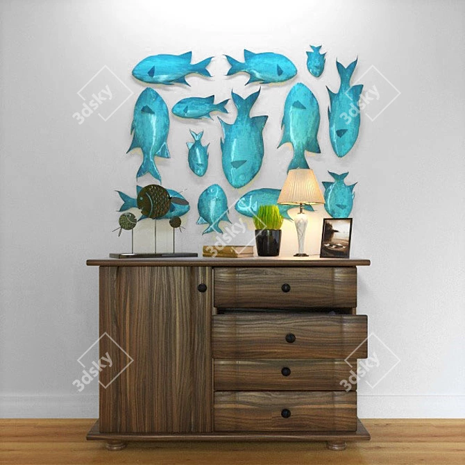 Aquatic Vibes: Unique Fish Decor 3D model image 1