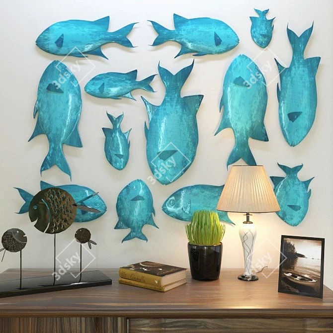 Aquatic Vibes: Unique Fish Decor 3D model image 3