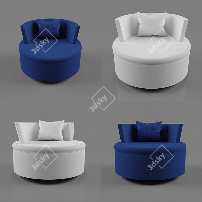 SABA Quinta Strada: Round Armchair Elegance 3D model image 1