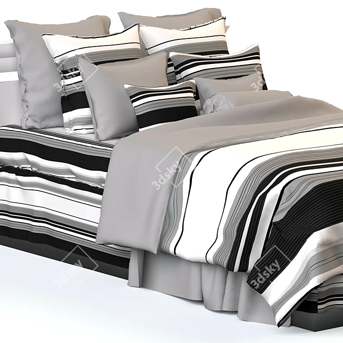 Striped Linens Set 3D model image 2