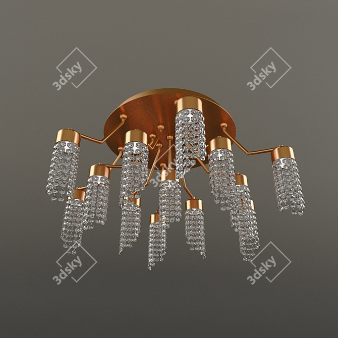 Elegant Crystal Chandelier + Wall Sconce 3D model image 2