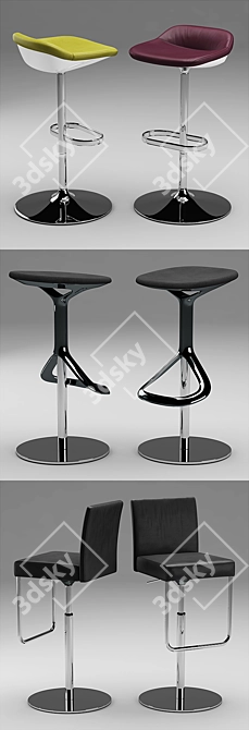 Sleek and Stylish Stools: Walter Knoll 3D model image 2