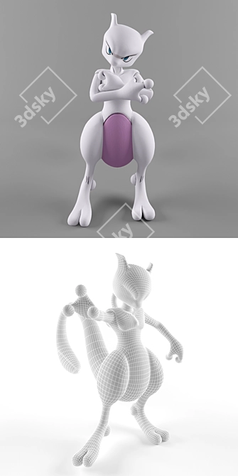 Psychokinetic Clone: Mewtwo 3D model image 2