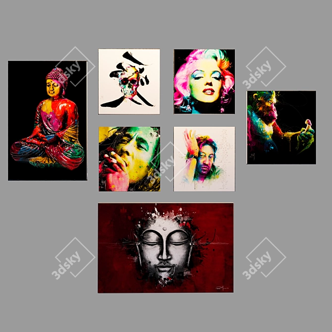 Pop Art Paintings | Colorful and Unique Masterpieces 3D model image 1