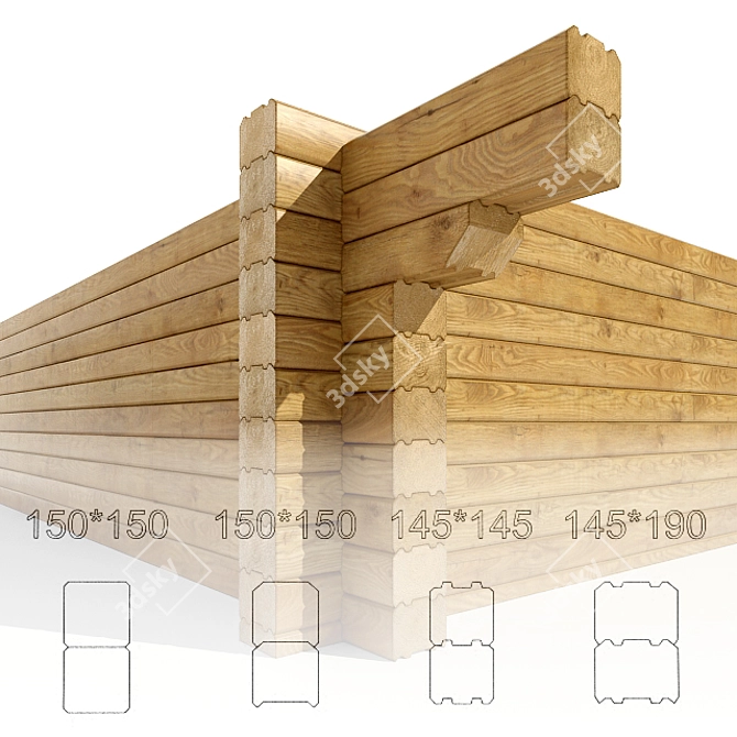 Versatile Timber for Wood Homes 3D model image 1