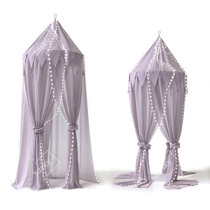 Luxurious Lilac Cotton Canopy 3D model image 1