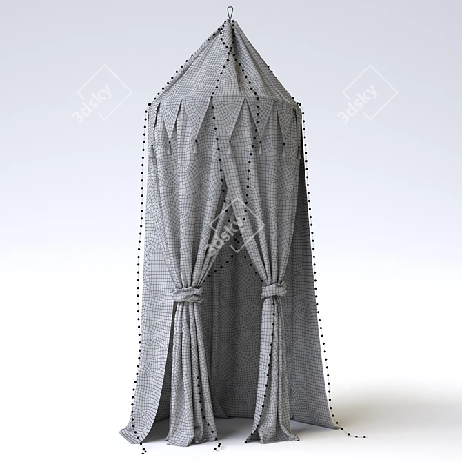 Luxurious Lilac Cotton Canopy 3D model image 2