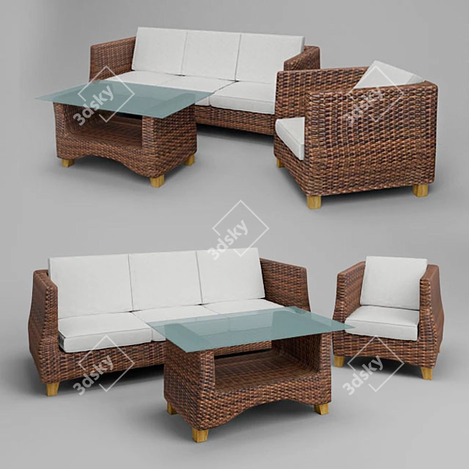Nola Lounge Set - Modern and Stylish 3D model image 1