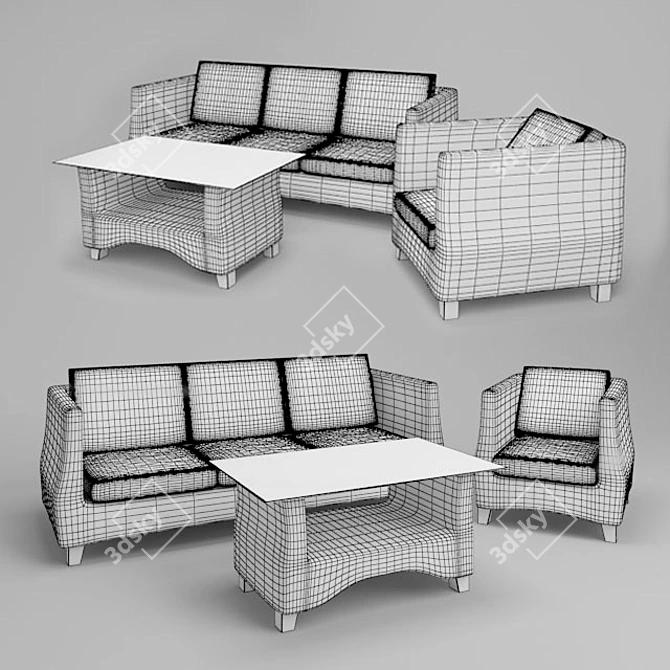 Nola Lounge Set - Modern and Stylish 3D model image 2