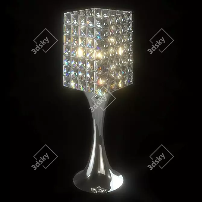 Elegant Crystal Bedside Table Lamp 3D model image 1