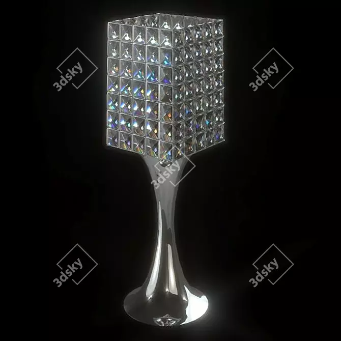 Elegant Crystal Bedside Table Lamp 3D model image 2