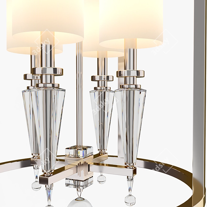 Sleek Crystal Nickel Chandelier 3D model image 2