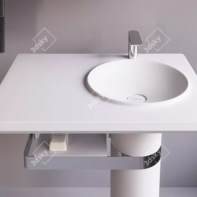 Inbani Vase Sink: Stylish Cristalplant Basin 3D model image 2