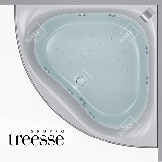 Gruppo Treesse Slide: Stylish Corner Bathtub 3D model image 2