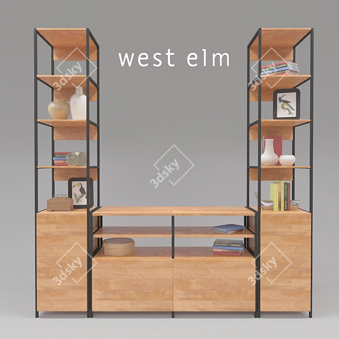 Modular Storage Console and Shelving 3D model image 1