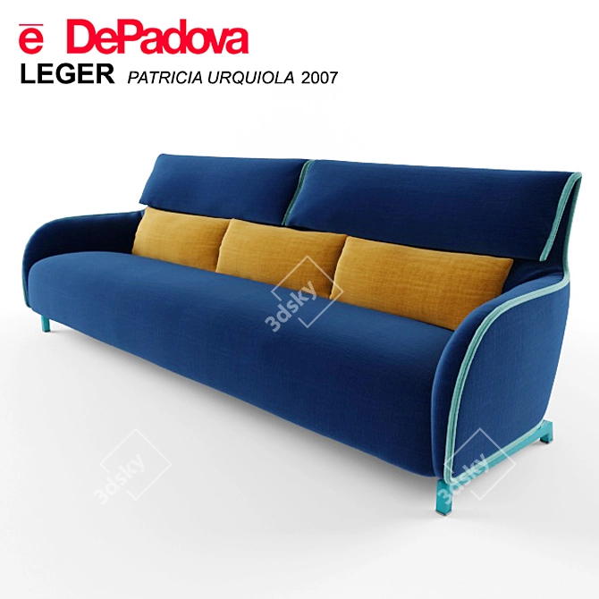 DePadova Leger: Elegant 3-Seater Sofa 3D model image 1