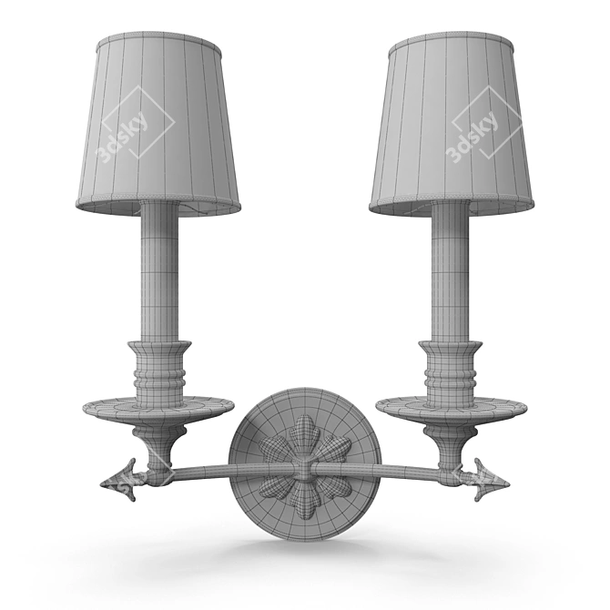 Elegant Arrow Double Wall Sconce 3D model image 2