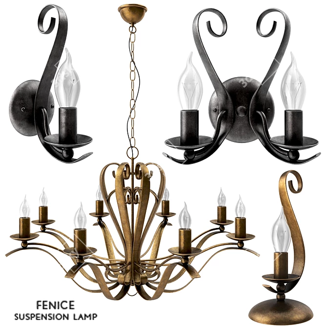 Elegant Fenice Wall Light 3D model image 1