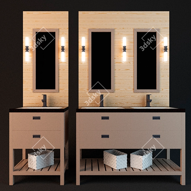 Customizable Sink Cabinet: 1200*2100mm 3D model image 1