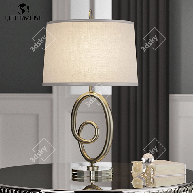 Elegant Glass Ball Lamp 3D model image 2