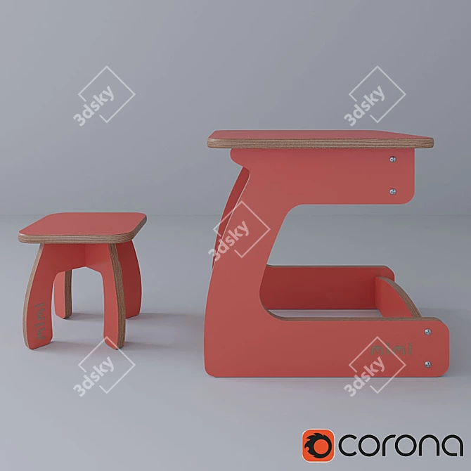 Kids' Room Furniture Set | 2 Color Options 3D model image 1